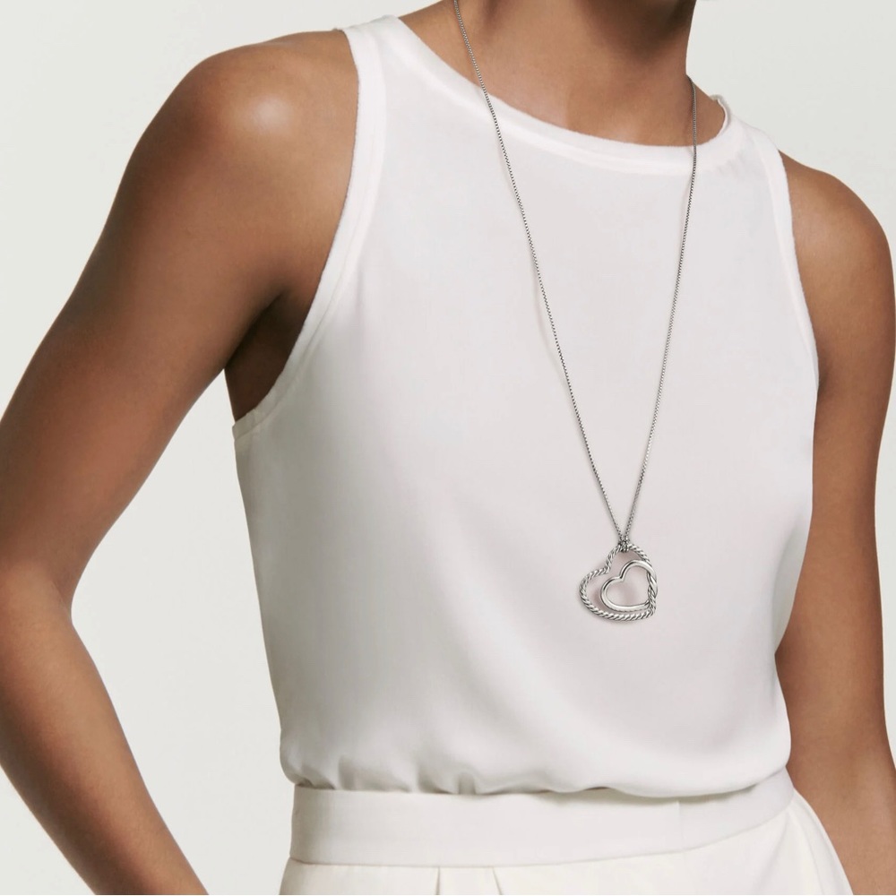 AUTHENTIC David Yurman silver heart necklace.
